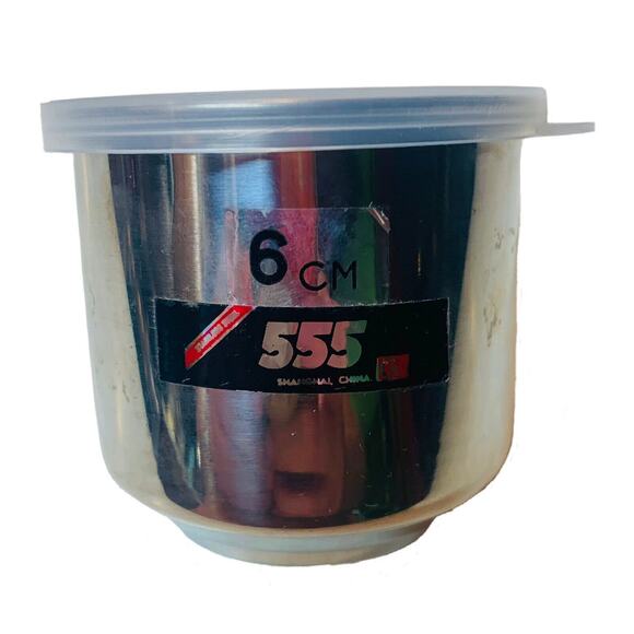 Stainless Steel Cup 4 oz. W/ Handle Mini Lid Shanghai China 555 6 cm Child Kids - Picture 1 of 8